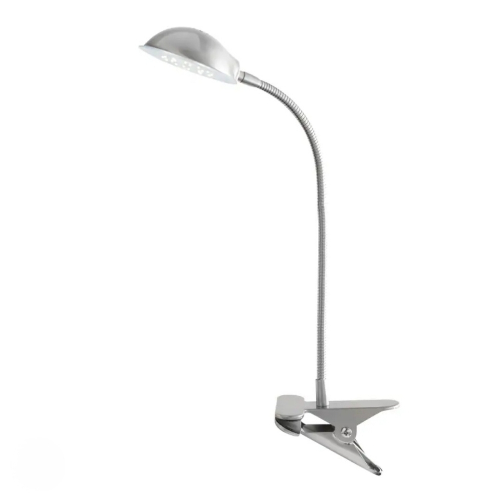 Lowes 15-in Adjustable Brushed Steel Clip Desk Lamp with Coil